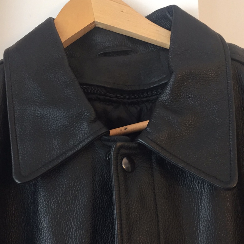 NEW! REAL LEATHER BODY VARSITY JKT W REAL WOOL SLEEVES. Unheard of combination! - Picture 4 of 6
